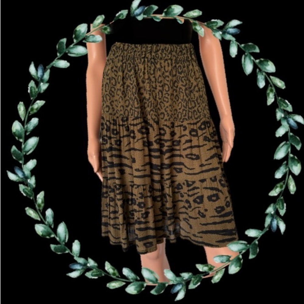 Carole Little Animal Print Skirt
